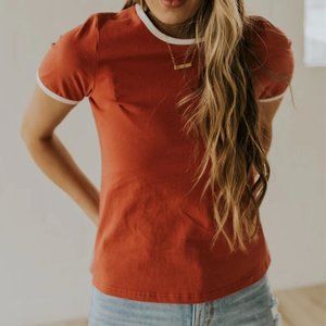 ROOLEE Red-Orange Ringer Shirt